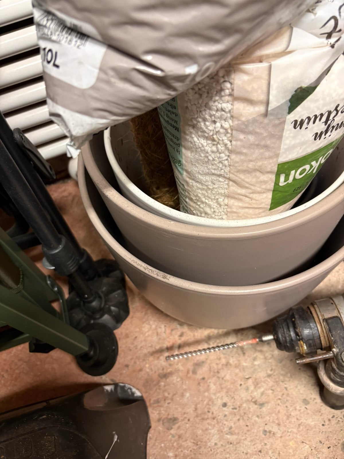 Potten, mospaal en perliet, Ophalen, Kunststof, Minder dan 30 cm, Rond
