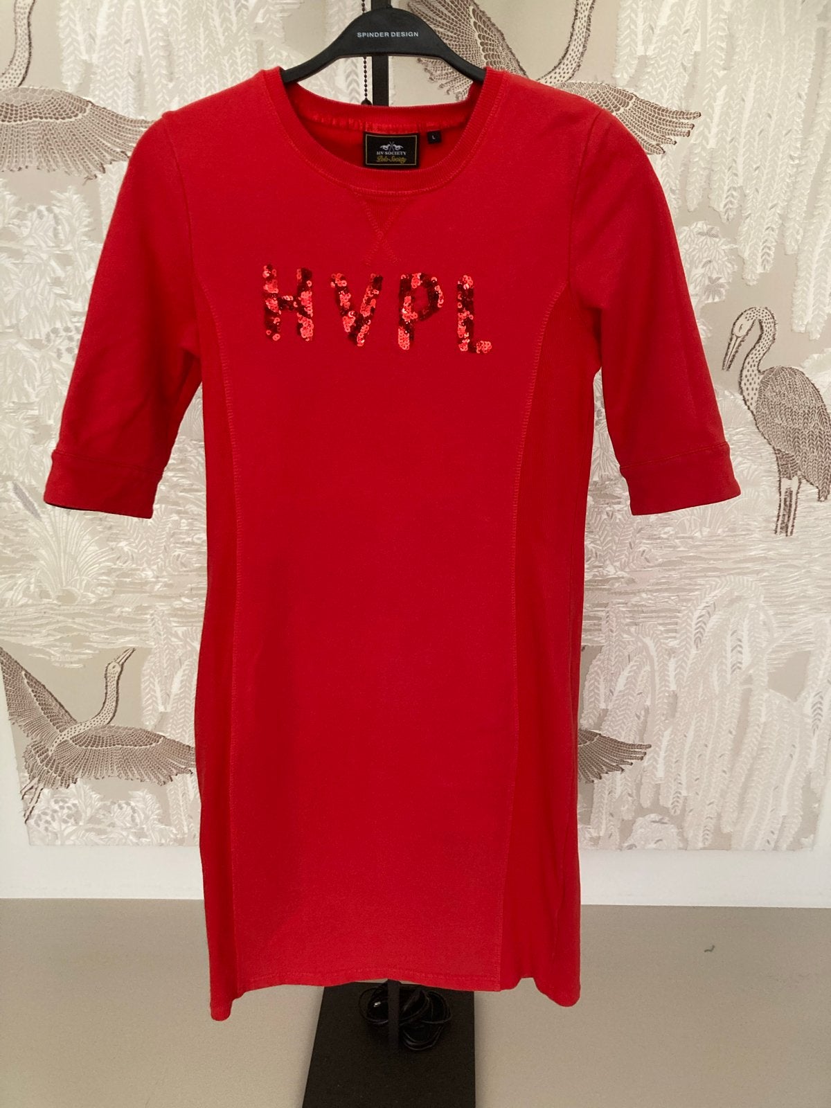 HV Polo sweater jurk rood - Maat L, Maat 42/44 (L), Ophalen of Verzenden, Gedragen, Boven de knie