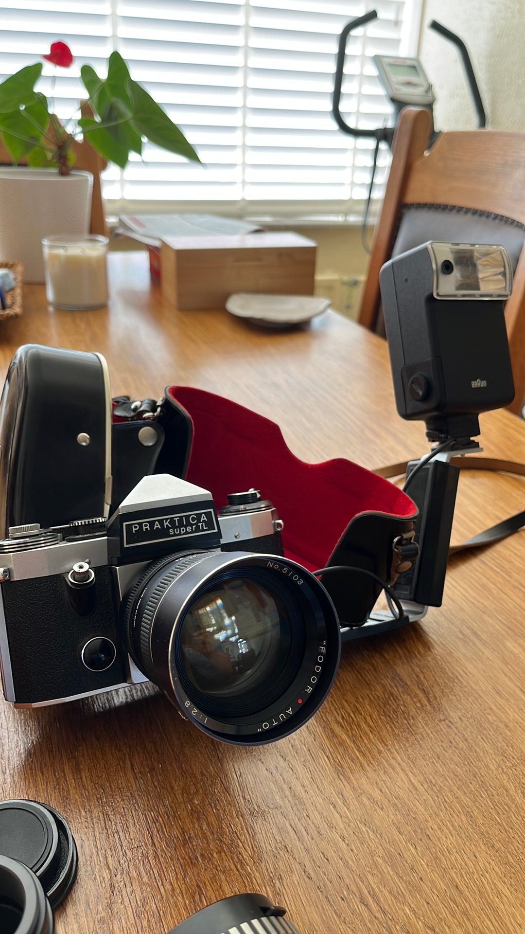 Praktica Super TL analoge spiegelreflex camera + toebehoren, Ophalen of Verzenden, Zo goed als nieuw, Spiegelreflex, Overige Merken