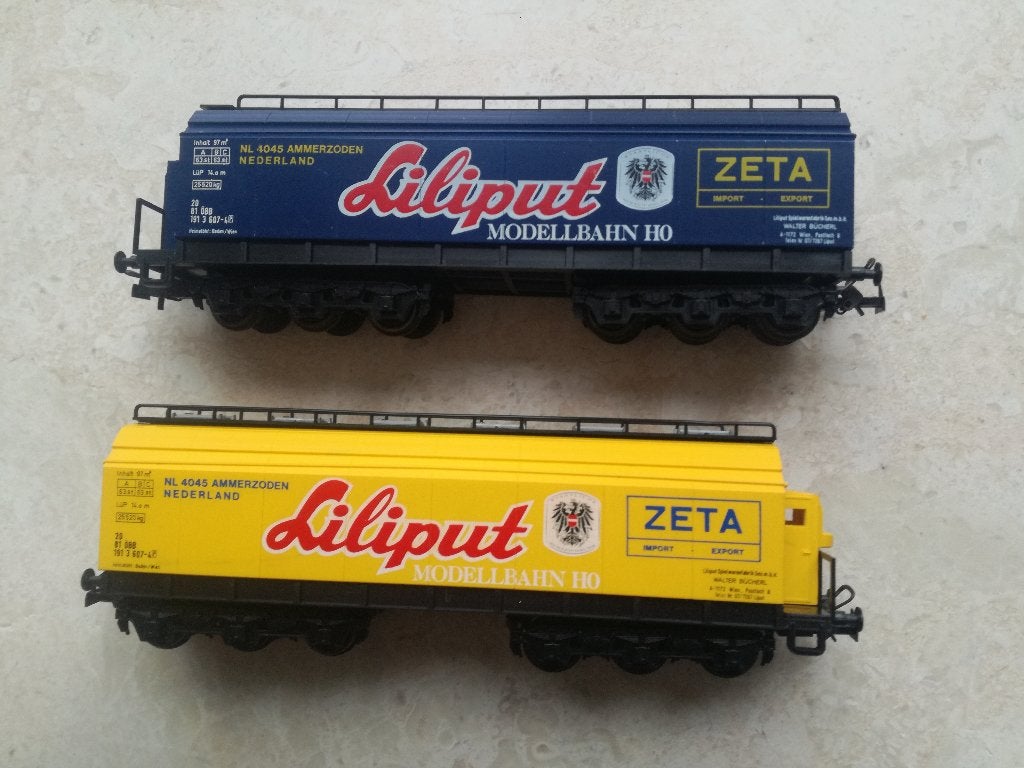 H0#377 Liliput 23910 & 23911, ZETA wagons ~ Collecters item., Gebruikt, Gelijkstroom, Wagon, Ophalen of Verzenden