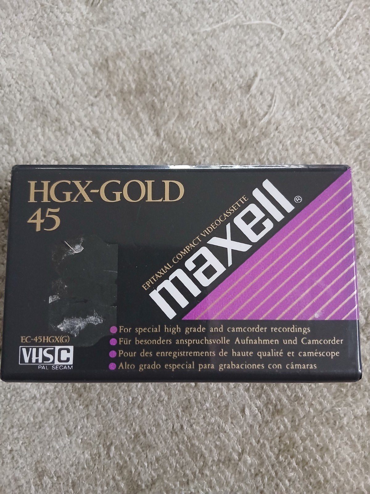 Maxwell hgx-gold 45 videocassette (geseald), Audio, Tv en Foto, Videocamera's Analoog, Ophalen of Verzenden, VHS-C of SVHS-C, (Video)band