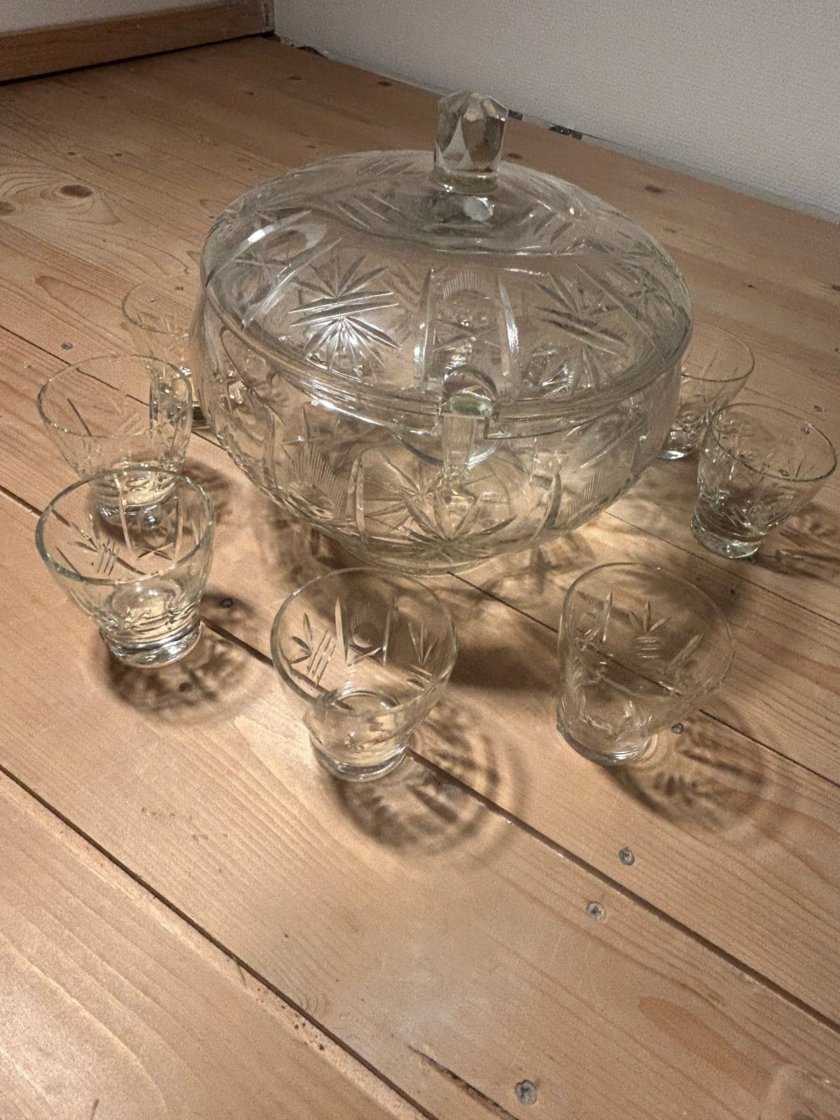 Vintage Kristallen Punch Bowl set, Antiek en Kunst, Ophalen