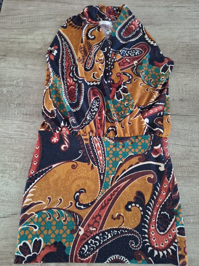 SiSi Paisley Jurk - Maat M, Zo goed als nieuw, Boven de knie, Ophalen, Maat 38/40 (M)