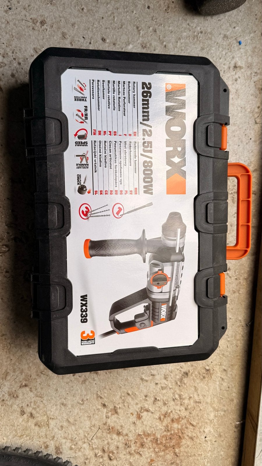 Worx wx339 Boorhamer 800W - Zo goed als nieuw, Ophalen, 600 watt of meer, Boor- en/of Breekhamer, Zo goed als nieuw
