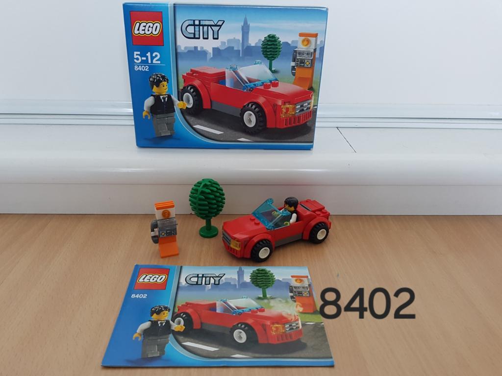 Lego City 8402 Sportwagen met Minifiguur en Instructies, City, Lego, Ophalen of Verzenden, Zo goed als nieuw