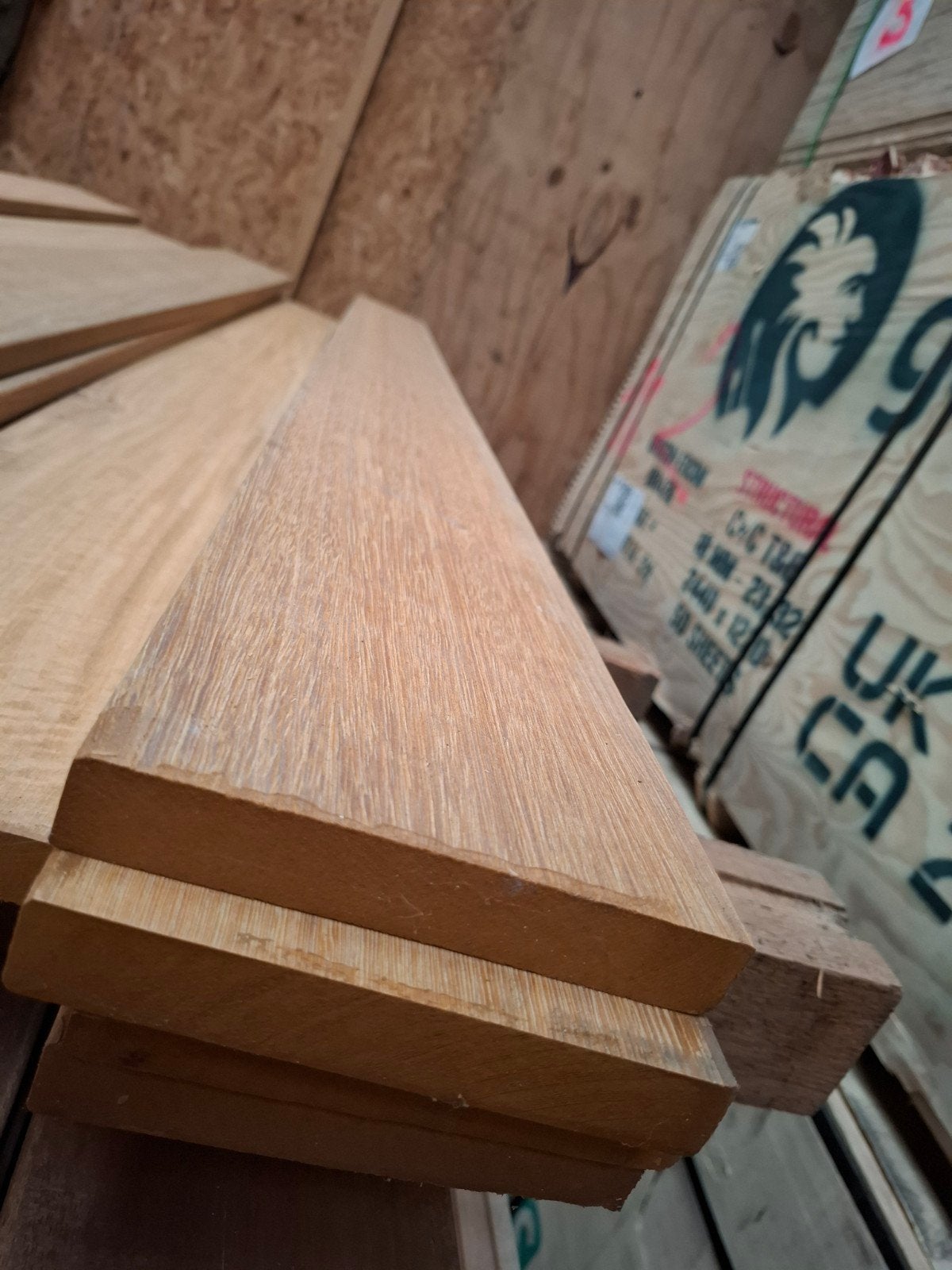 partij 13 st hardhout vlonderplanken 185 cm bezorgen mogelij, Ophalen, Planken, Nieuw, Hardhout