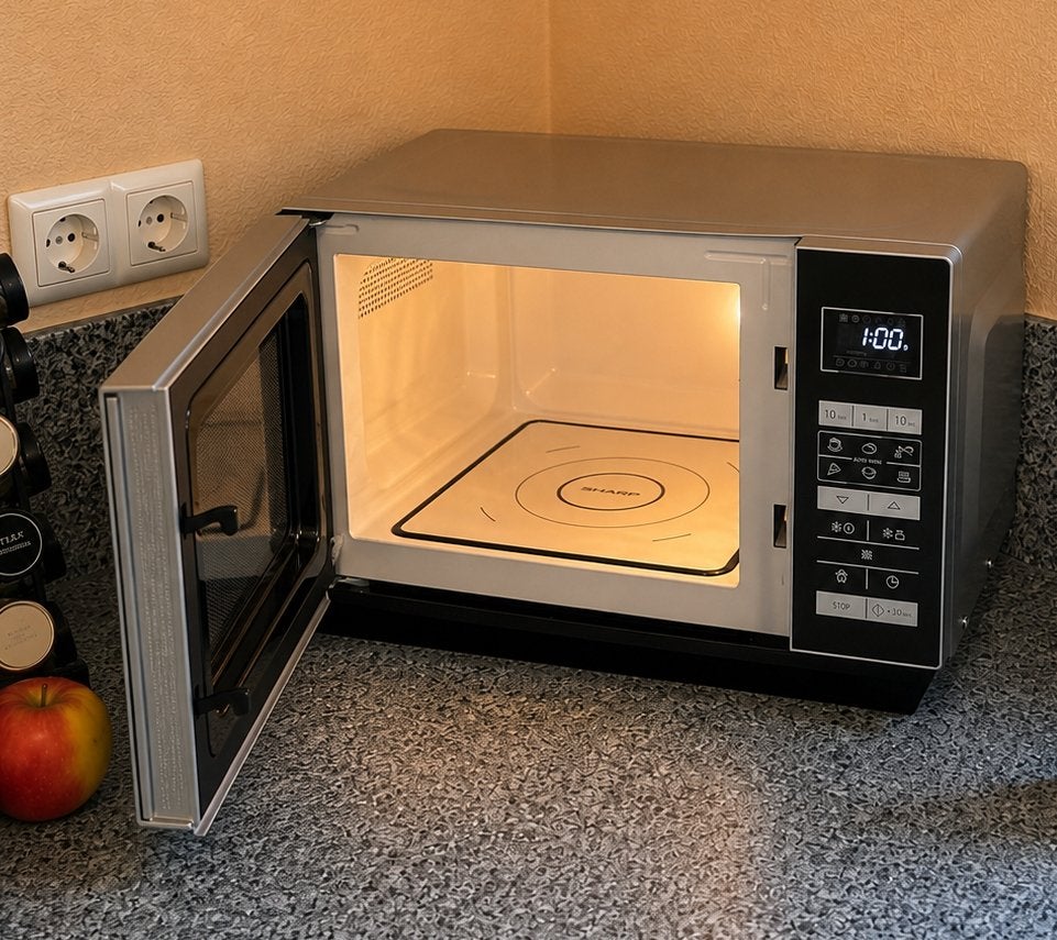 Sharp R-360S Magnetron 23L 900W – Zonder draaiplateau, Ophalen, Magnetron, Zo goed als nieuw, 45 tot 60 cm
