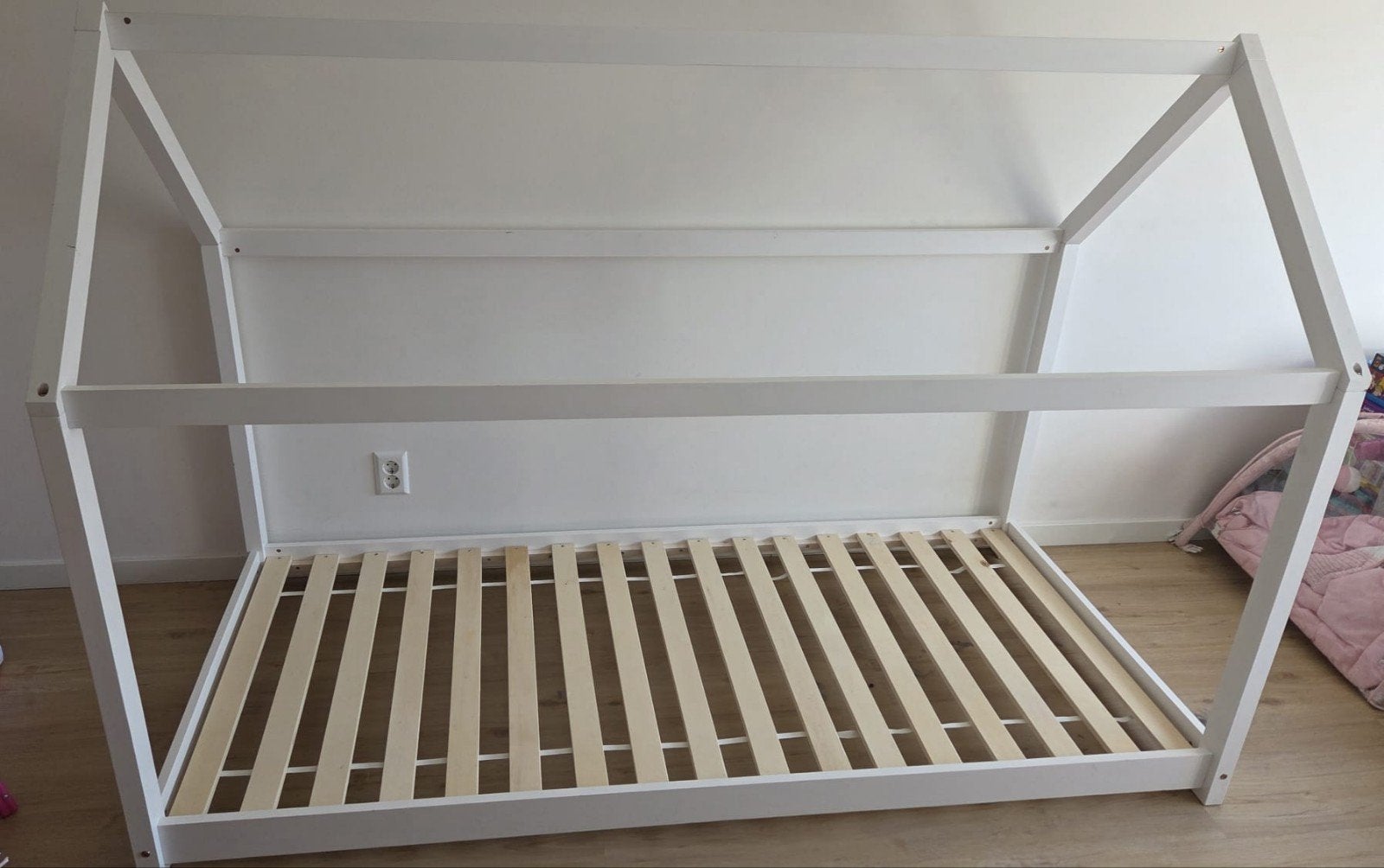 Cabane bed wit 90x200 cm met lattenbodem, Ophalen, 85 tot 100 cm, Gebruikt, Lattenbodem