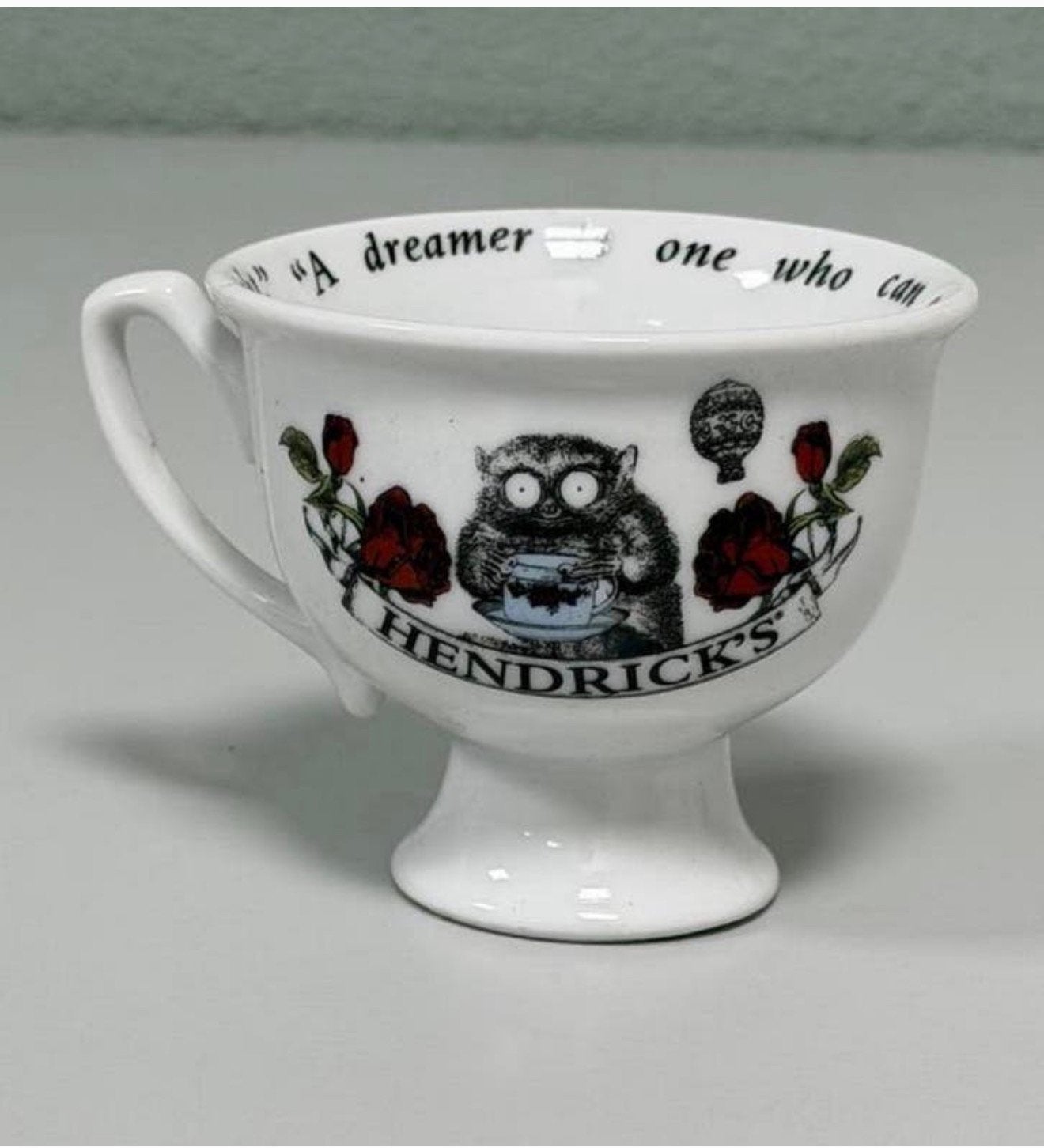 Hendrick’s Gin theekopje theekop kopje met Oscar Wilde quote, Antiek en Kunst, Ophalen of Verzenden