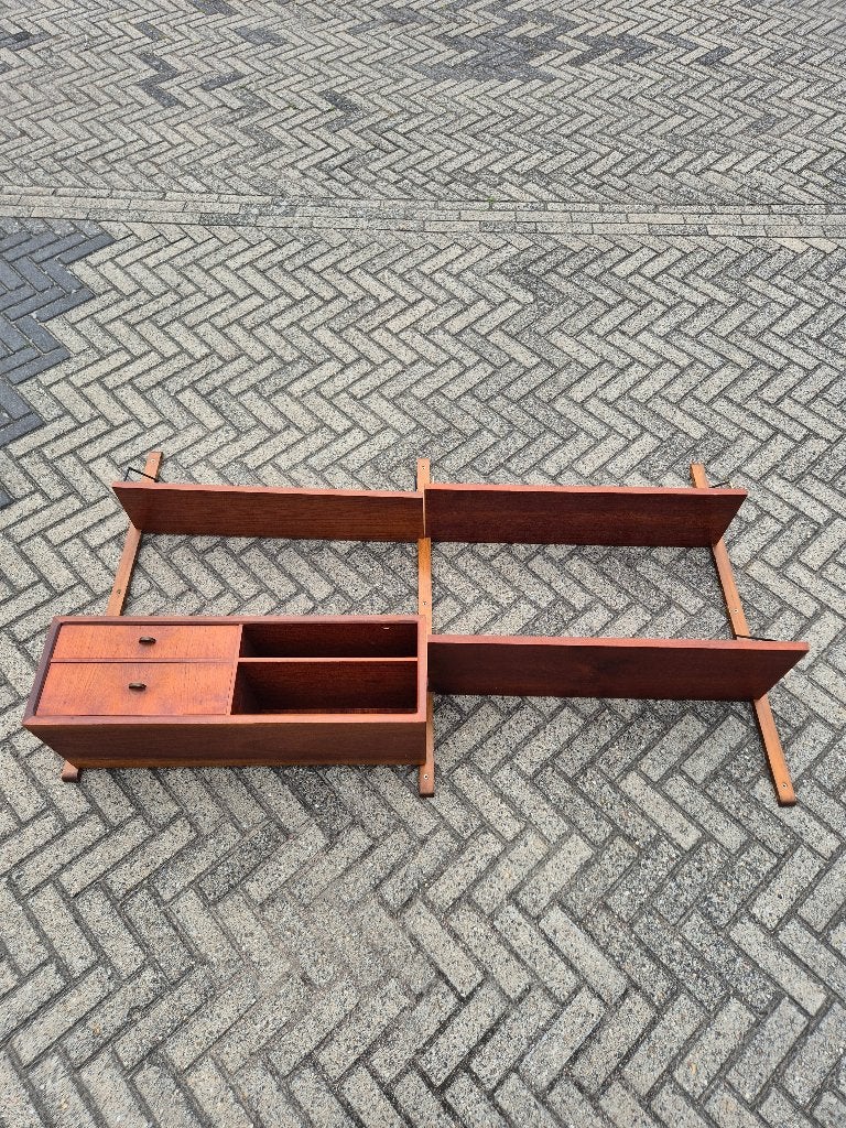 Poul cadovius wandsysteem, Ophalen, Teakhout, Zo goed als nieuw, Minder dan 150 cm