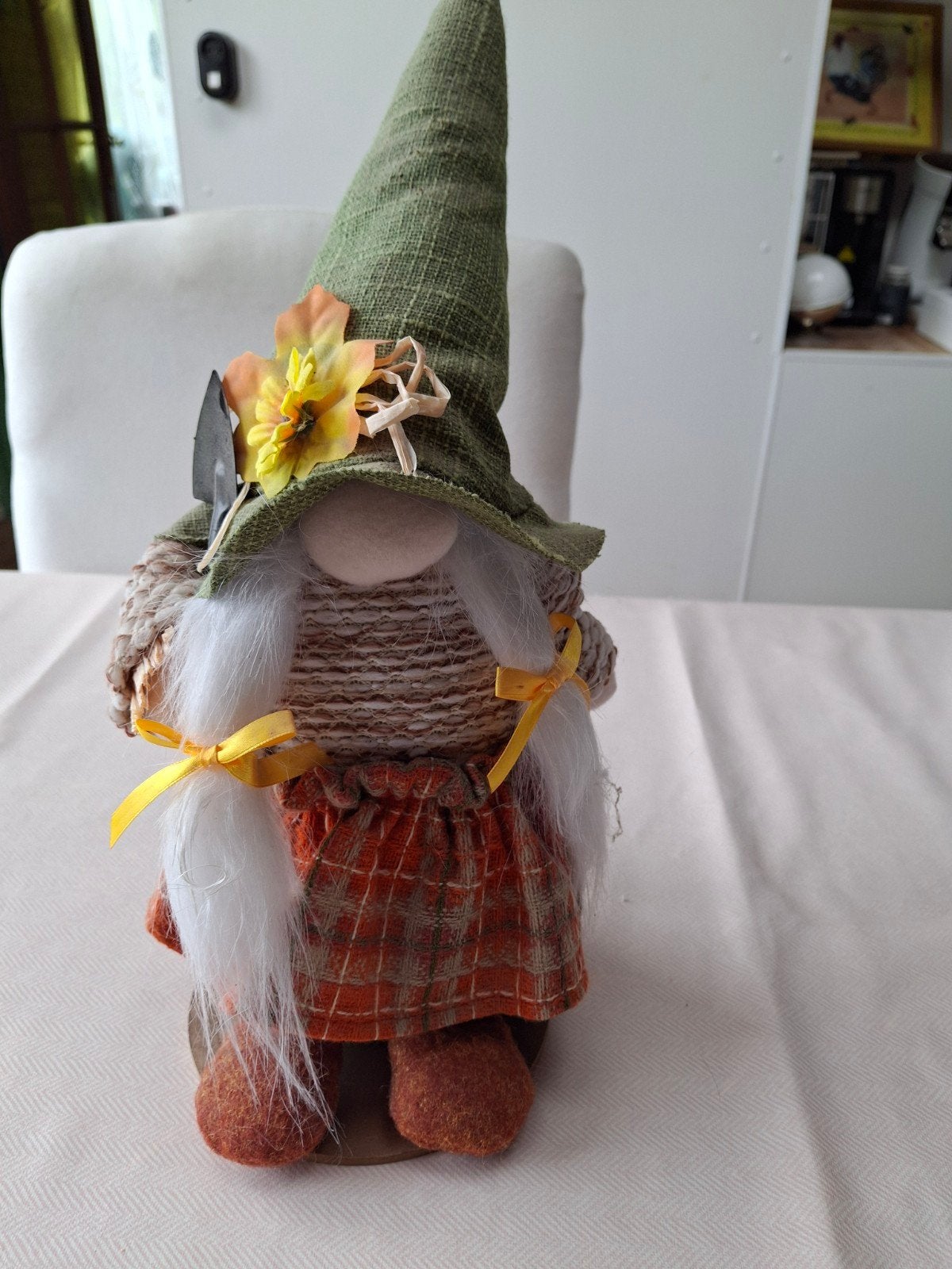 Leuke herfstkabouter 44 cm hoog, stof en vilt, Ophalen of Verzenden, Zo goed als nieuw, Meerkleurig, Textiel