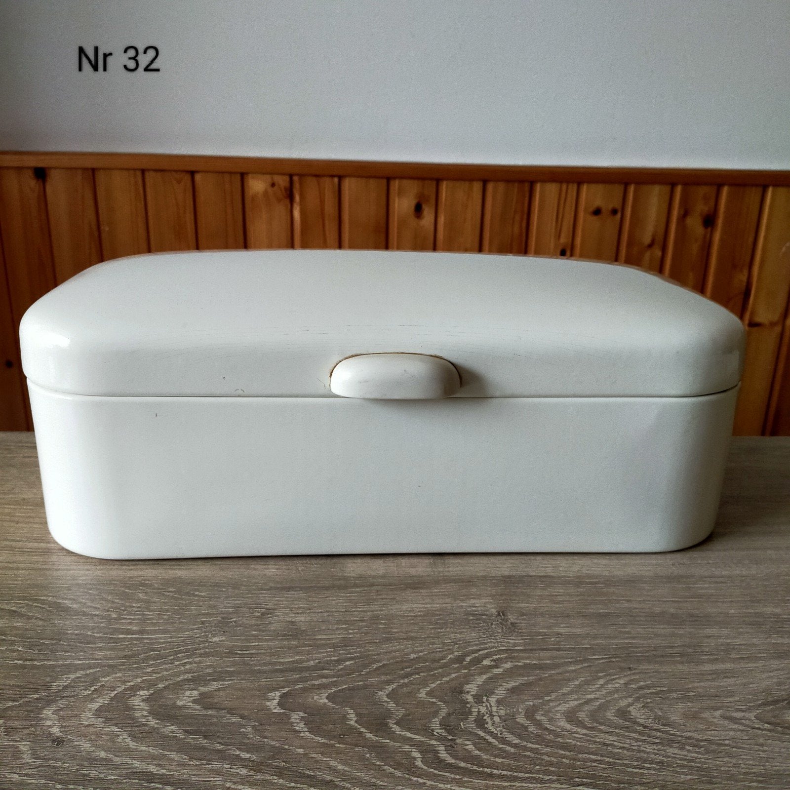 EMAILLE CRÈME/WITTE BROODTROMMEL., Antiek en Kunst, Ophalen of Verzenden