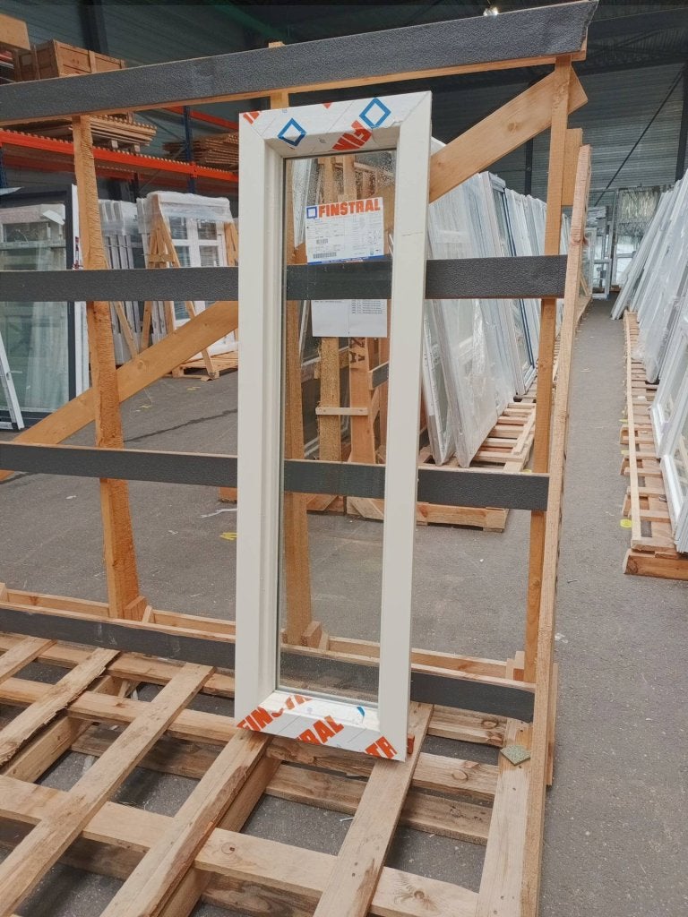 Kunststof Vast kozijn  b50 x h166 cm Crème   -2246-, Niet ingevuld, Kunststof, Minder dan 75 cm, Raamkozijn
