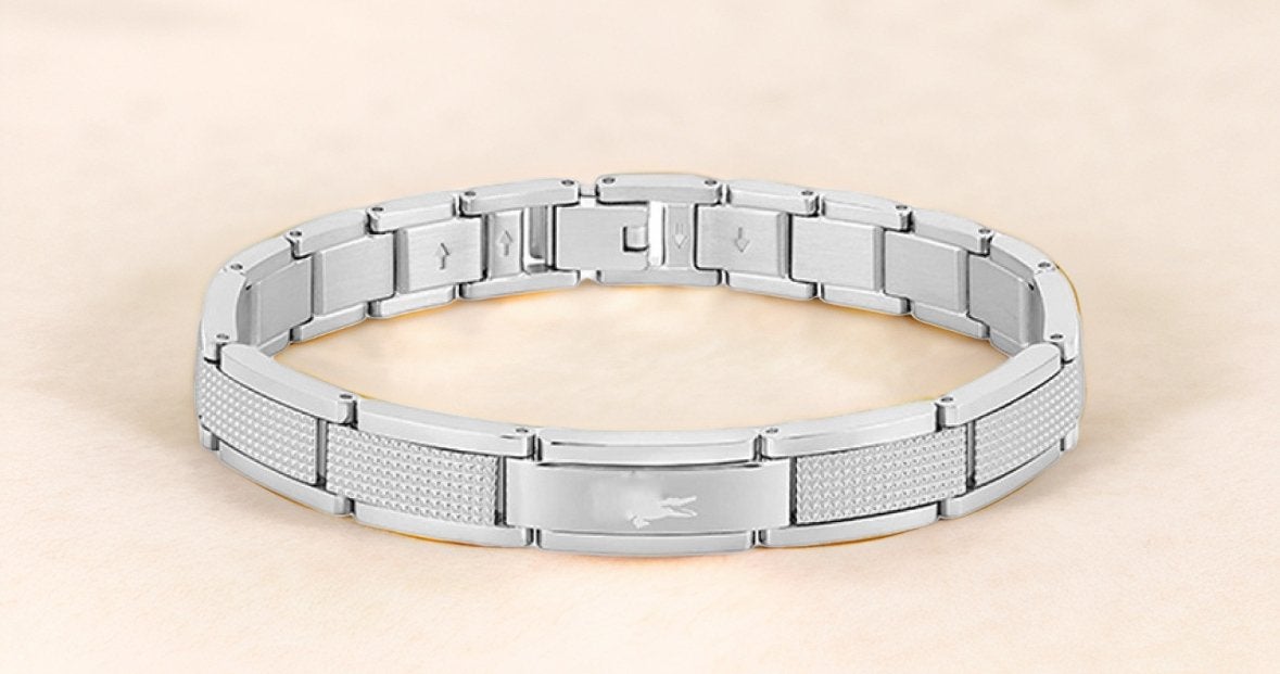 Stijlvolle roestvrijstalen herenarmband, Sieraden, Tassen en Uiterlijk, Armbanden, Verzenden, Nieuw, Overige kleuren, Staal