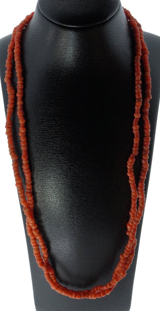 Sale Bloedkoraal antieke ketting 14k gouden slot fraai dame, Ophalen of Verzenden, Goud, Ketting, Met edelsteen