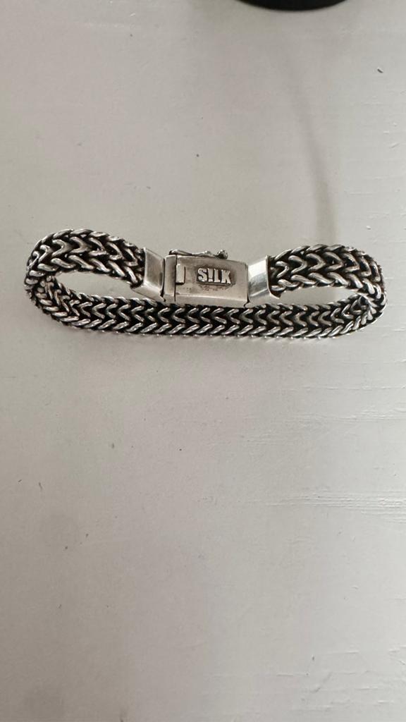 925 Zilveren Armband - Silk, Sieraden, Tassen en Uiterlijk, Armbanden, Nieuw, Zilver, Zilver, Ophalen of Verzenden