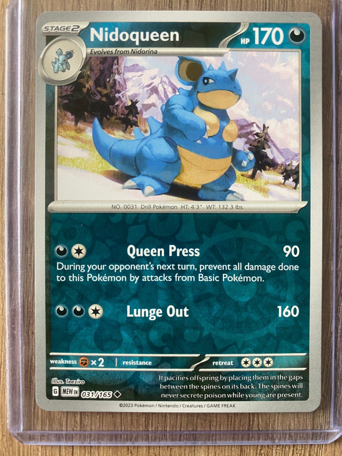 Nidoqueen Holo 31/165, Ophalen of Verzenden, Zo goed als nieuw, Losse kaart