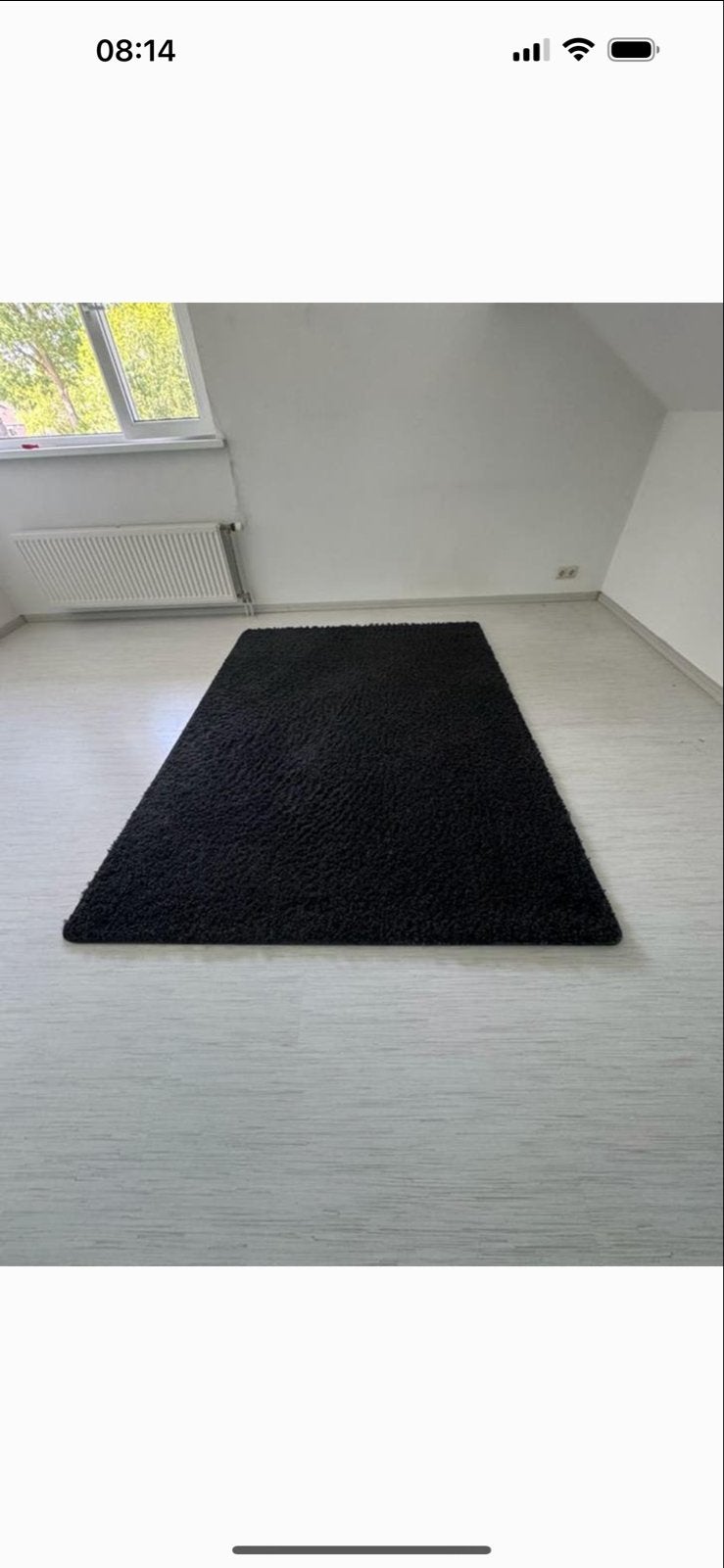 Vloerkleed zwart hoogpolig, Ophalen, Gebruikt, Zwart, 150 tot 200 cm
