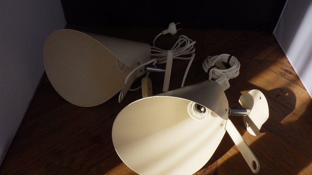 2 Hans Agne Jakobsson wandlampen van Ikea (jaren '80), Gebruikt, Ophalen of Verzenden, Metaal, Wit