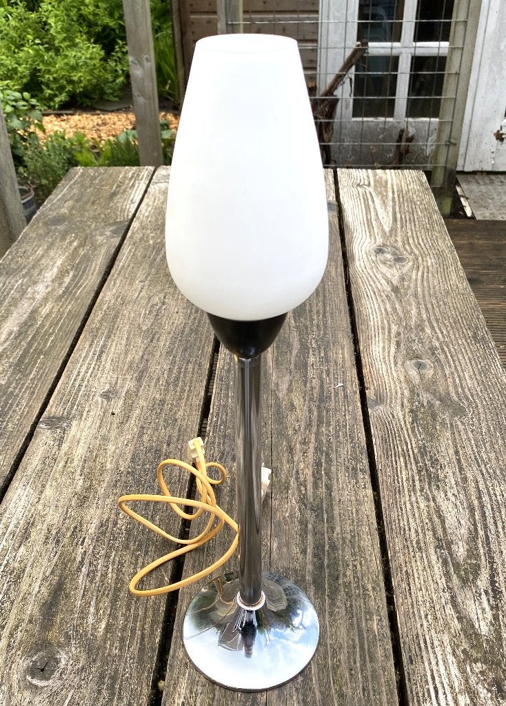 Leuke Vintage Lamp - retro mid century design fifties, Gebruikt, Vintage, 48 cm, Met schakelaar