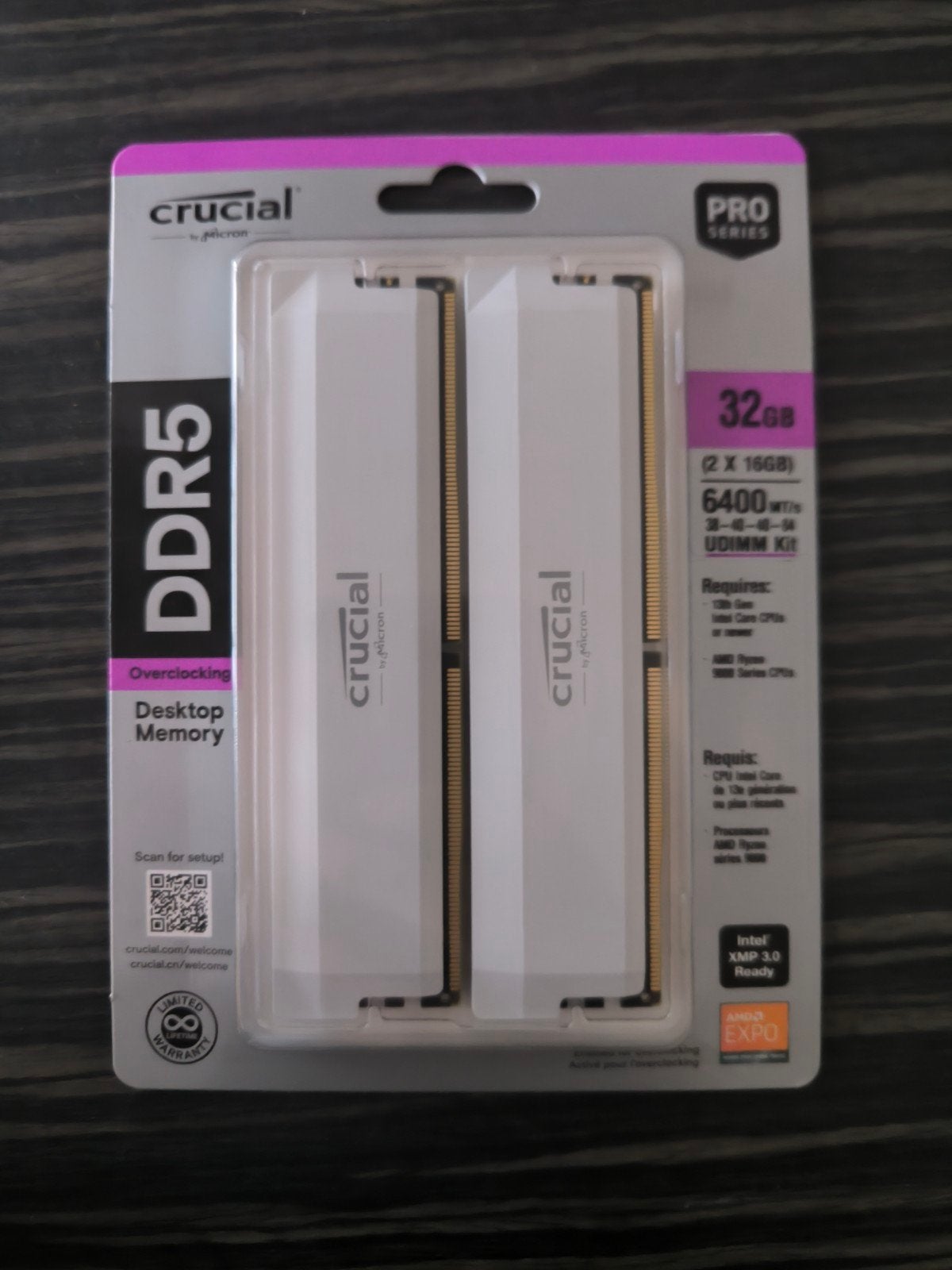 Crucial DDR5 Pro 2x16GB 6400MHz CL32 RAM Geheugen, 32 GB, Nieuw, Ophalen of Verzenden, Desktop