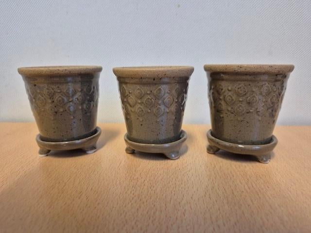 Cactus potjes met onderzetters keramiek, Tuin en Terras, Bloempotten, Rond, Nieuw, Ophalen of Verzenden, Balkon