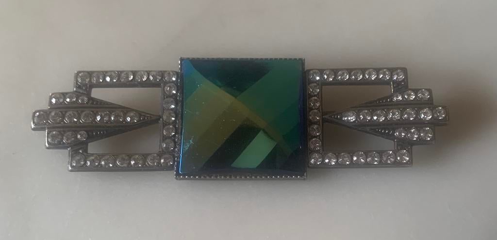 Ermani Bulatti art deco broche, Sieraden, Tassen en Uiterlijk, Ophalen of Verzenden, Zo goed als nieuw, Zilver, Overige materialen