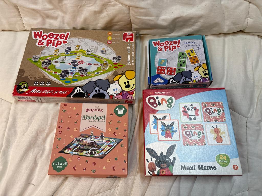 Diverse kinderspellen: Woezel & Pip, Efteling, Bing, Een of twee spelers, Ophalen of Verzenden, Gebruikt