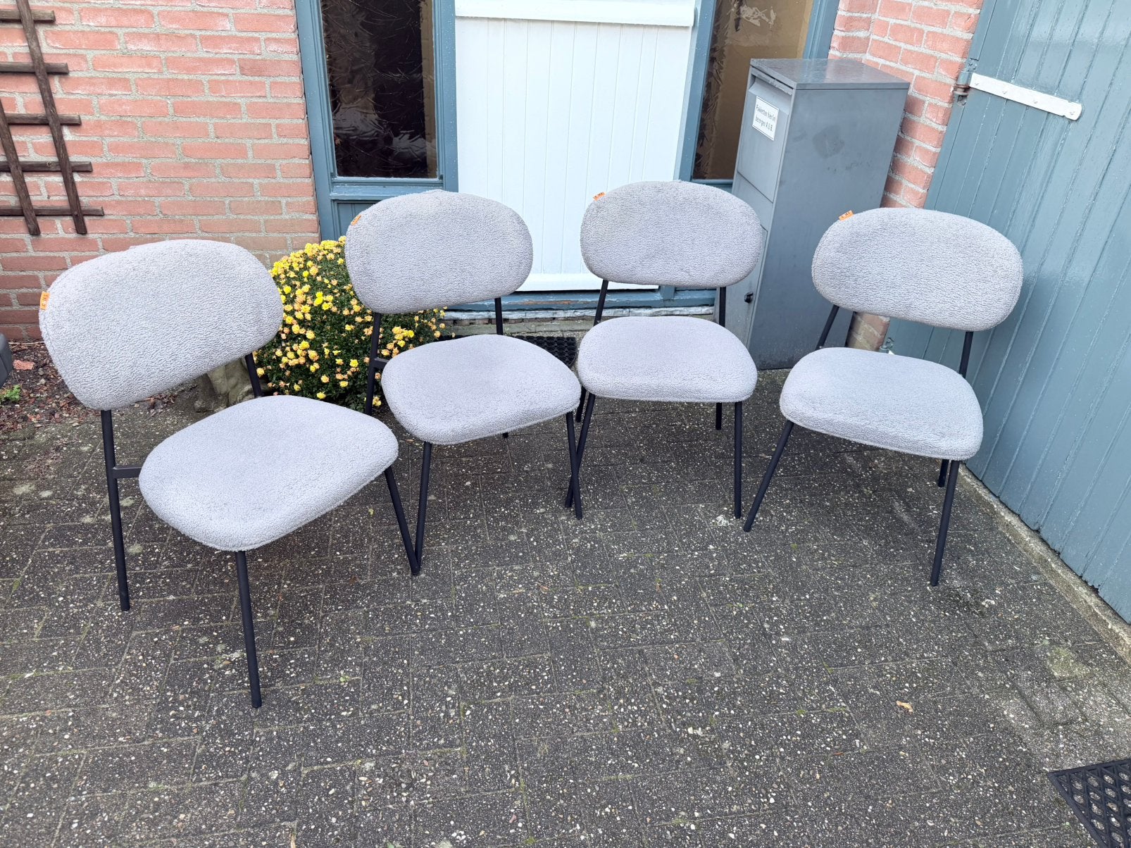Teddy eetkamer stoelen, Ophalen, Zo goed als nieuw, Vier, Industrieel