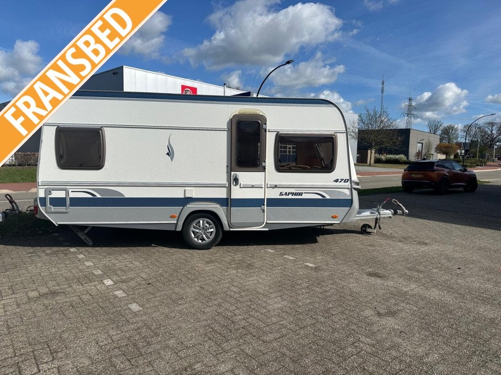 Fendt Saphir 470 TF frans bed, zakluifel, Caravans en Kamperen, Rondzit, Bedrijf, Schokbreker, Overige typen