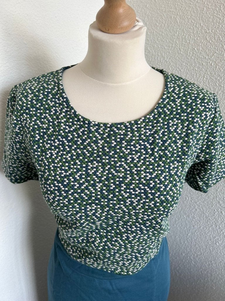 King Louie maat XL groen paars blauwe jurk 446, Blauw, Maat 46/48 (XL) of groter, Ophalen of Verzenden, Zo goed als nieuw