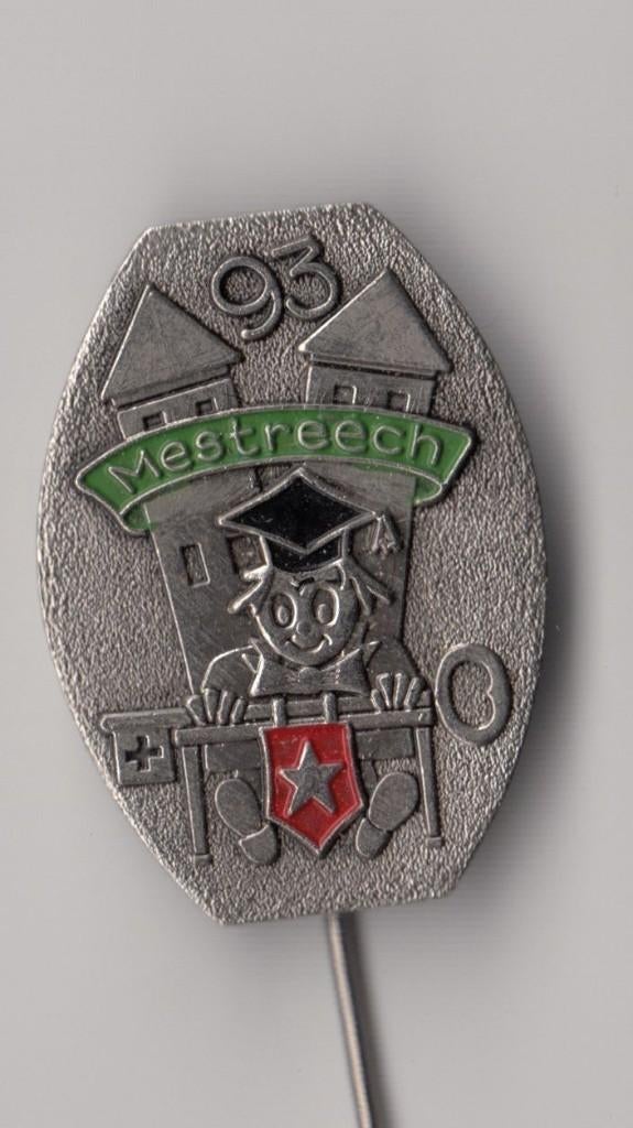 Carnaval Maastricht 1993 Mestreech speldje, Verzamelen, Speldjes, Pins en Buttons, Gebruikt, Niet vindbaar, Niet vindbaar, Speldje of Pin