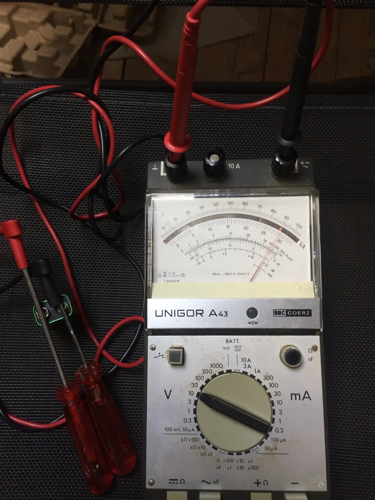 Vintage analoog multimeter,unigor A43(professional), Ophalen of Verzenden, Zo goed als nieuw, Multimeter