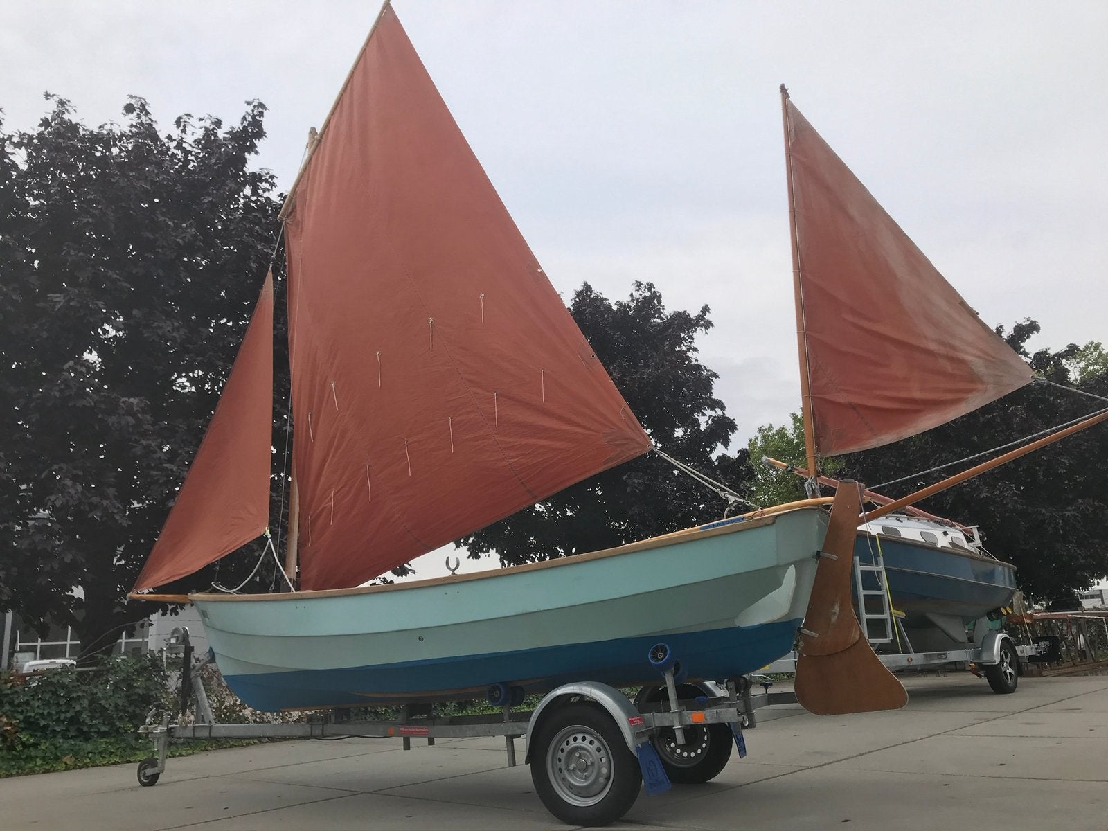 Zeilboot Drascombe Dabber, Ophalen, Drascombe, Fok, Buitenboordmotor