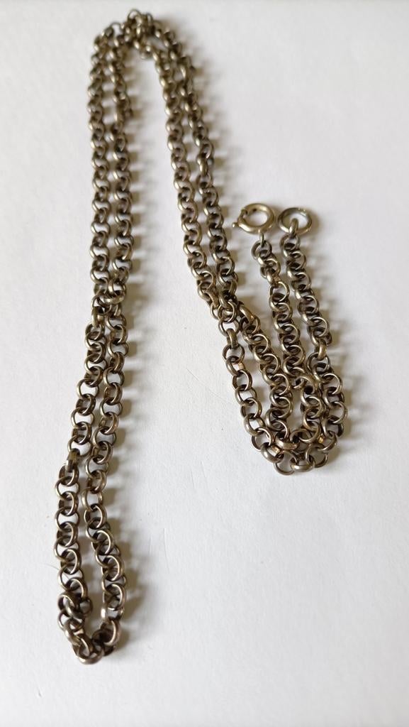 Oude zilveren jasseron Ketting, Sieraden, Tassen en Uiterlijk, Antieke sieraden, Verzenden, Zilver, Ketting