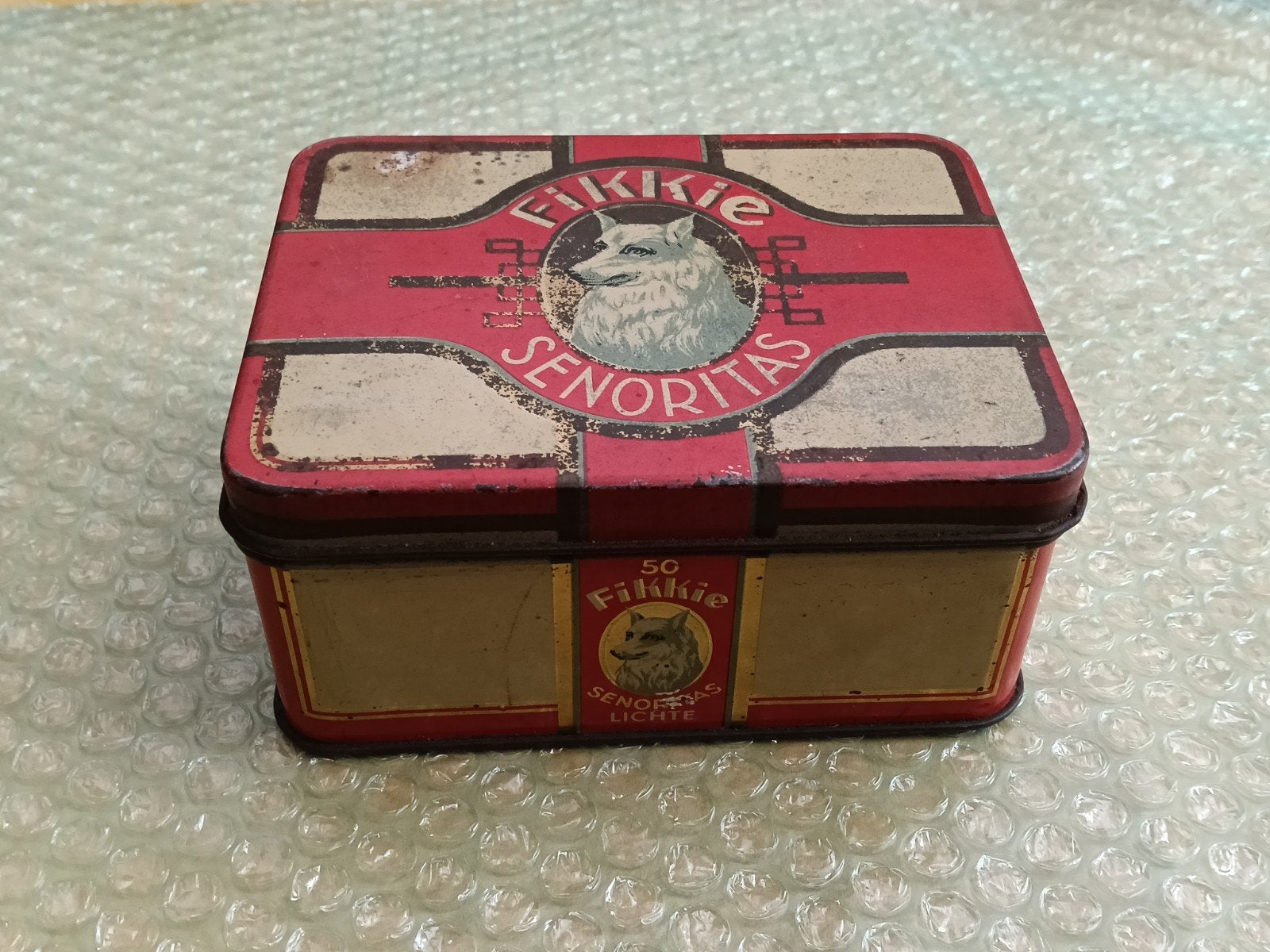 Oud Sigarenblik "Fikkie" (Gebr. Philips Maastricht)., Verzamelen, Ophalen of Verzenden, Gebruikt, Overige, Overige merken
