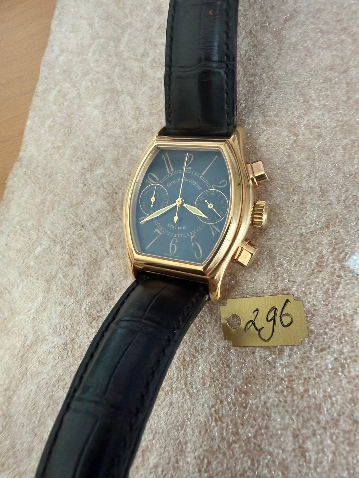 Girard Perregaux Richeville 18k Automatic Chronograph, Ophalen of Verzenden, Gebruikt, Leer, Overige merken