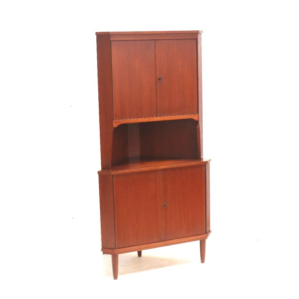 Vintage Deens design hoekkast jaren '60 '70 retro dressoir, Huis en Inrichting, Kasten | Ladekasten, Gebruikt, 150 tot 200 cm