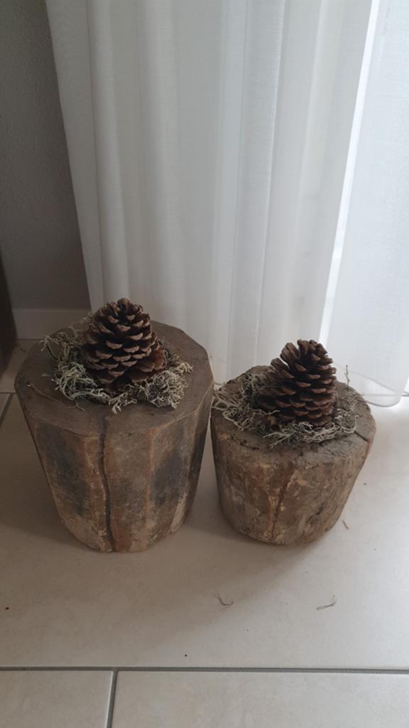 Prachtige stoere oude houten vijzels, Ophalen of Verzenden, Gebruikt, Hout, Landelijk