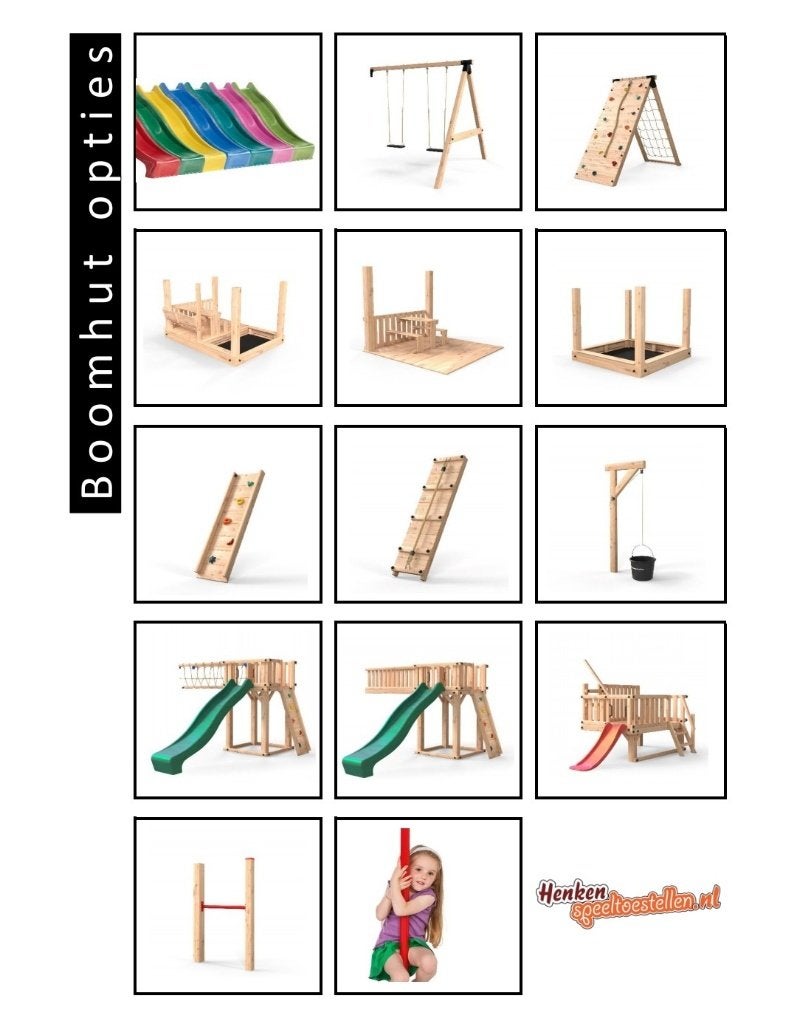 BOOMHUT KASTEEL speeltoren speelhuis klimtoren speeltoestel, Ophalen, Nieuw, Schommel, Aanbouwonderdeel