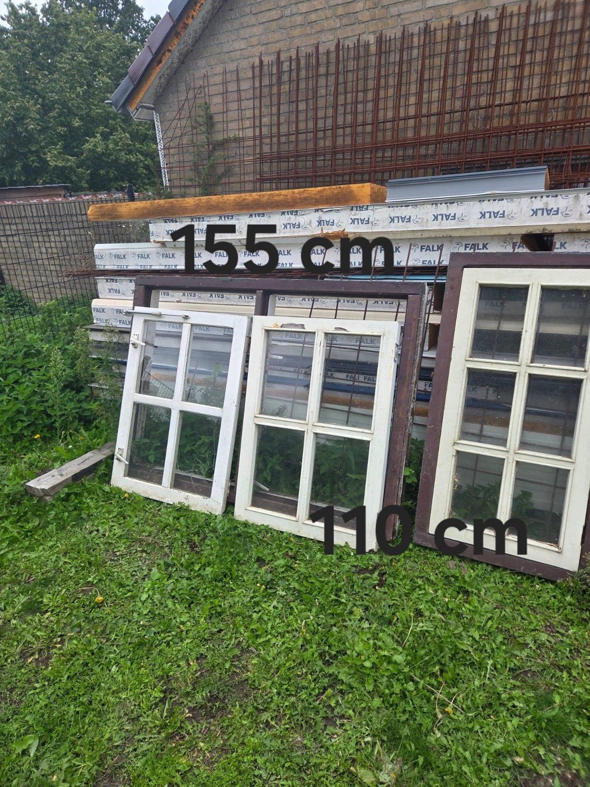 Gratis afhalen kozijnen met ruitjes enkel glas, Doe-het-zelf en Verbouw, Ophalen, Gevelraam of Ruit, Gebruikt, 80 tot 120 cm