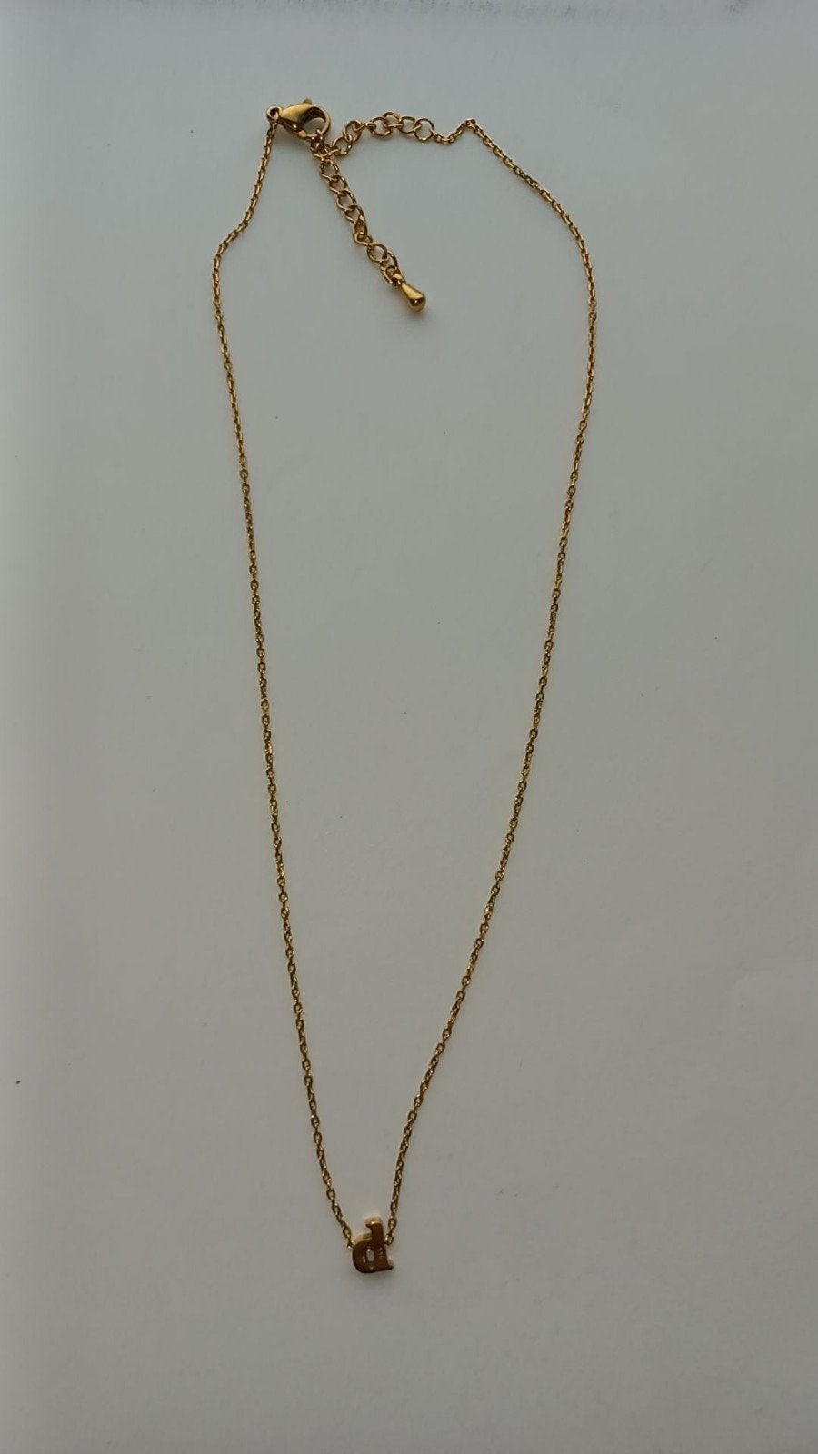 Stalen ketting goldplated met hanger letter, Sieraden, Tassen en Uiterlijk, Kettingen, Met hanger, Ophalen of Verzenden, Zo goed als nieuw