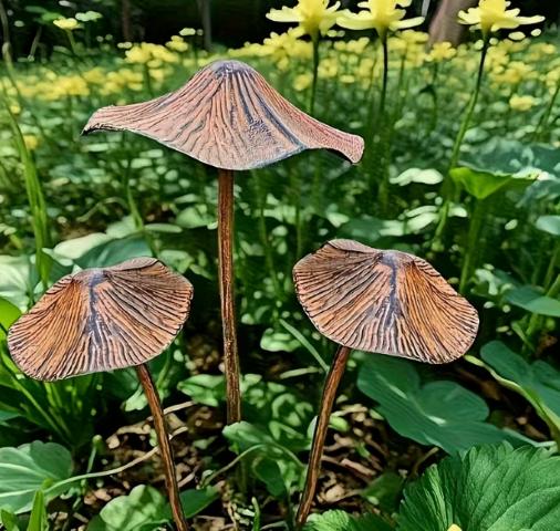 Tuinstekers Paddenstoelen metaal 3 stuks, Tuin en Terras, Ophalen of Verzenden, Nieuw