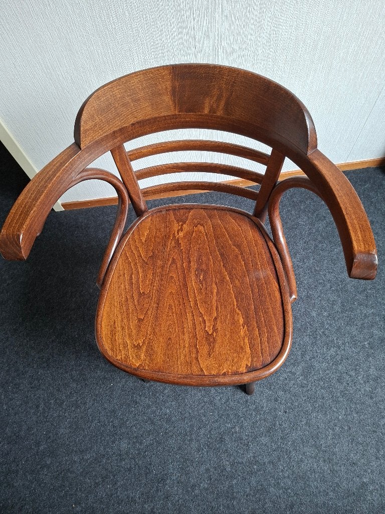Thonet café/eetkamerstoelen, Ophalen, Gebruikt, Bruin, Thonet bruin gebogen hout met armleuning