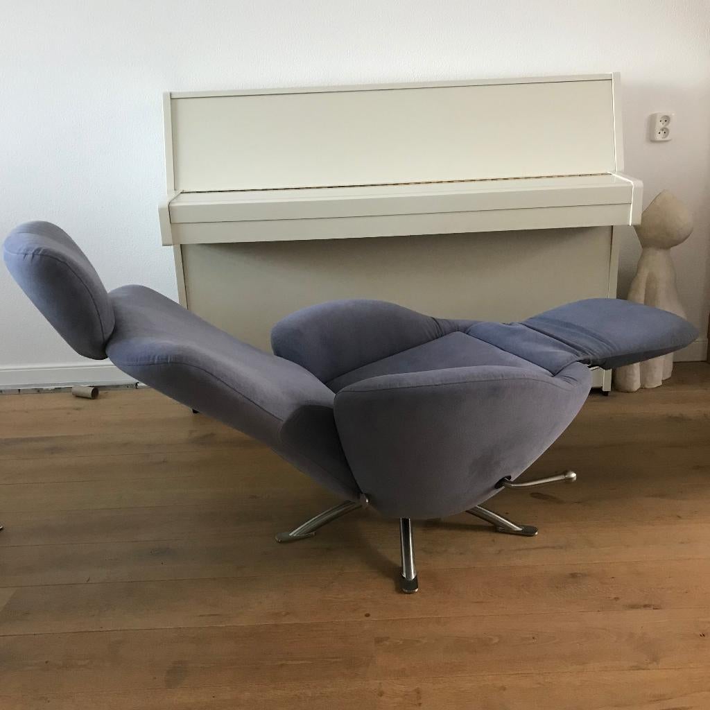 Cassina Dodo K10 K-10 design fauteuil suede blauw, Huis en Inrichting, Fauteuils, 75 tot 100 cm, Ophalen of Verzenden, Zo goed als nieuw