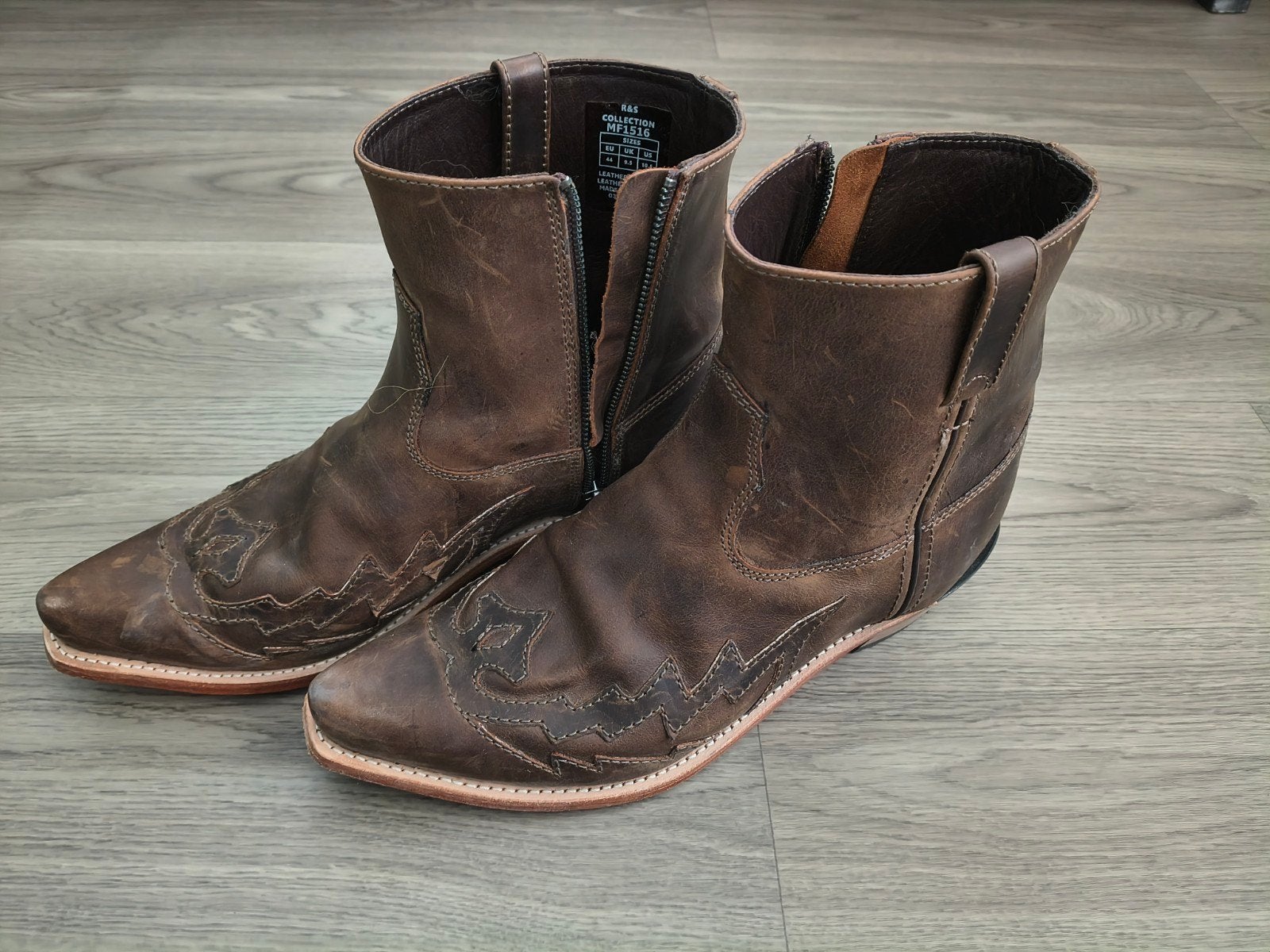 Cowboy laarzen (echt leer, maat 44/45), Ophalen of Verzenden, Zo goed als nieuw