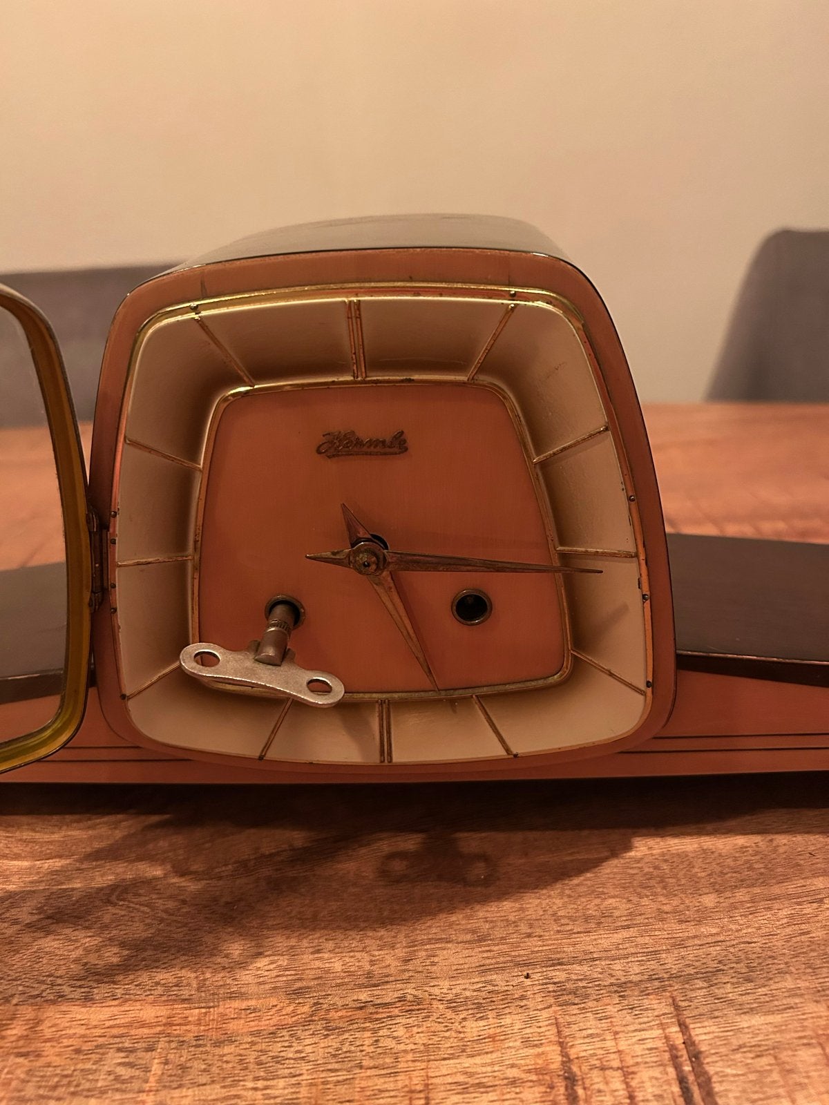Vintage Hermle Tafelklok - Jaren '60 Design, Ophalen of Verzenden