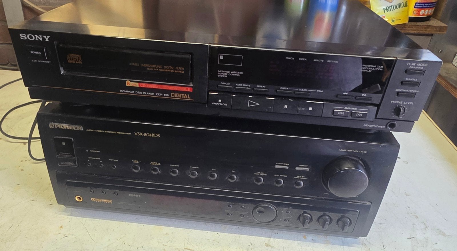 Pioneer VSX-804RDS Receiver & Sony CDP-491 CD-speler, Ophalen, Gebruikt, Losse componenten, Pioneer