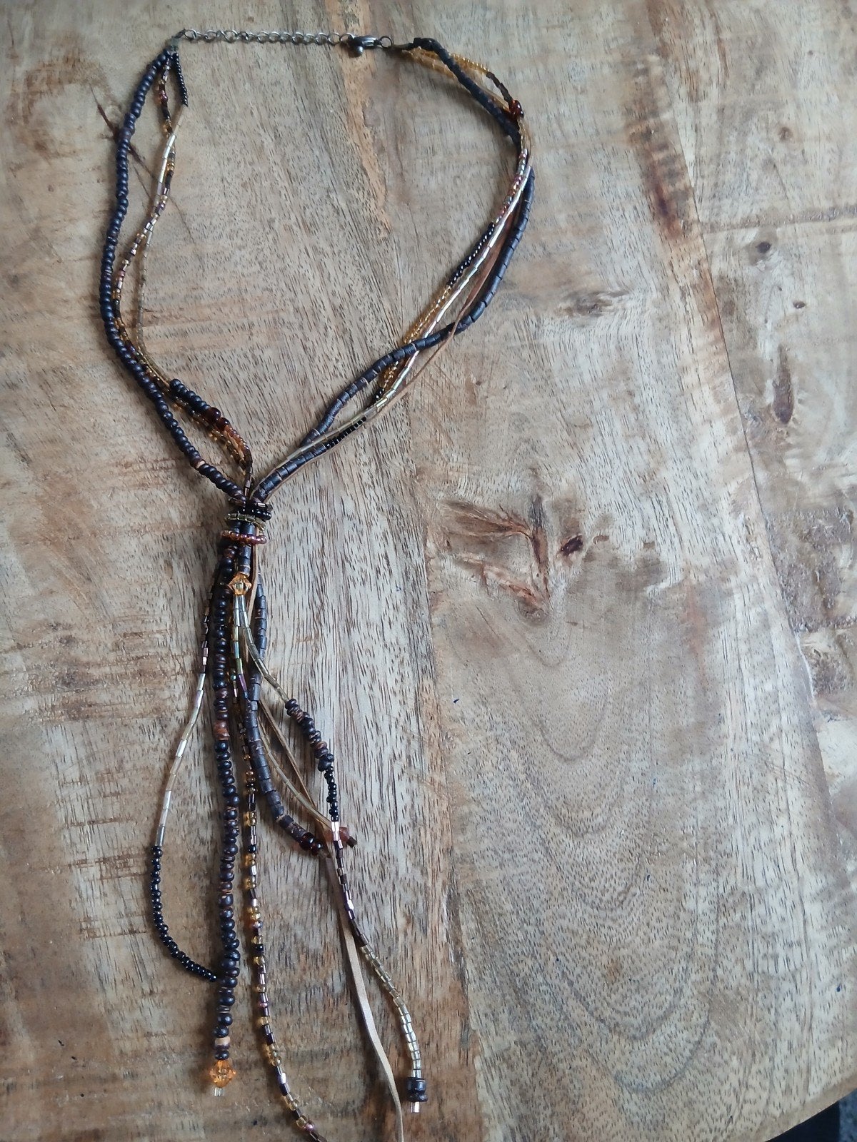 ketting bruin en goud kleurig, Ophalen of Verzenden
