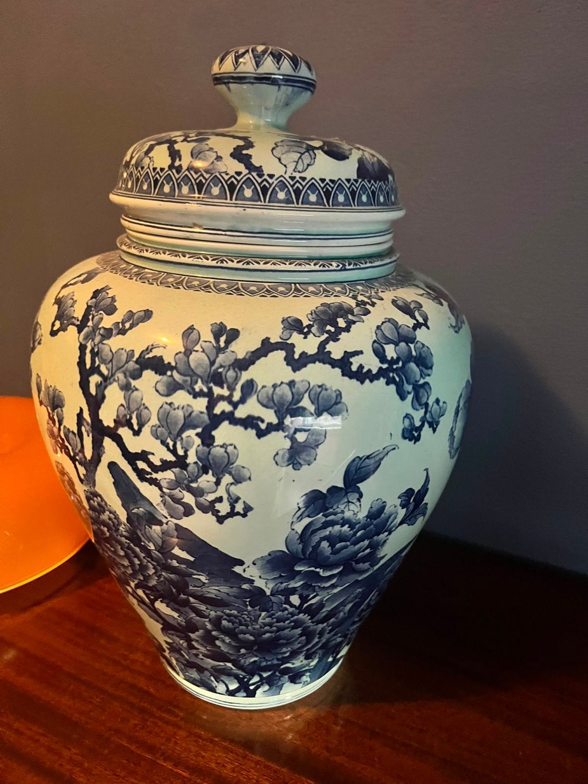 Chinese vaas met deksel - Blauw/Wit, Ophalen of Verzenden